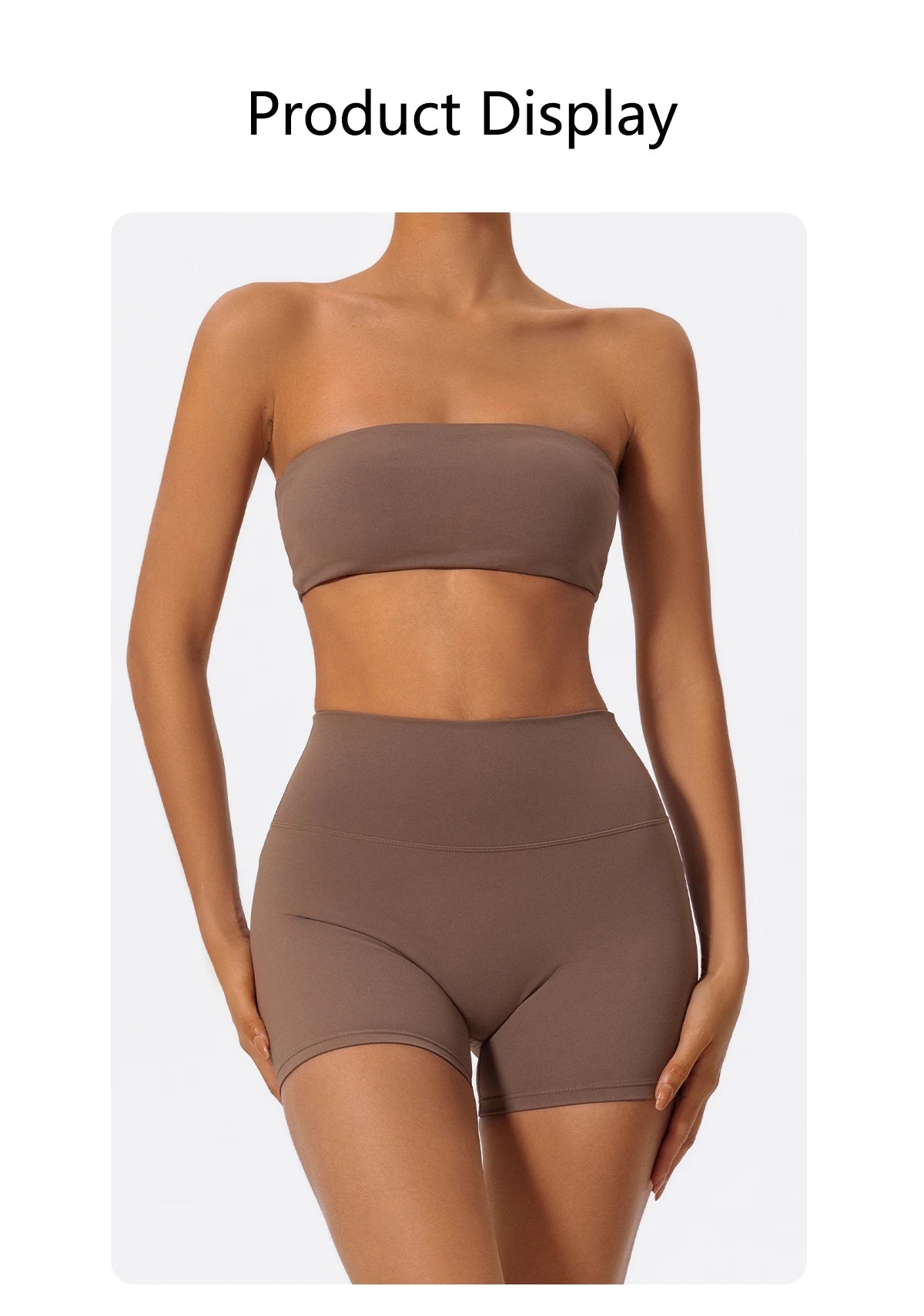 Summer Two Piece Fitness Sports Set Women Workout Yoga Outfit Strapless Bra Woman 2Ps Gym Crop Top Deportivos Mujer Gym Suits