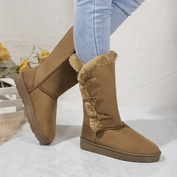 Classic Plush Snow Boots and Calf Women's Boots Wool Women's Boots Warm Winter Shoes 2024 Winter New Women's Shoes D84