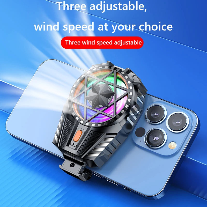 Mobile Phone Radiator Rechargeable Mobile Phone Game Cooler 3 Speed Adjustable Back-Clip Fan Radiator for Phone Tablet Phablet