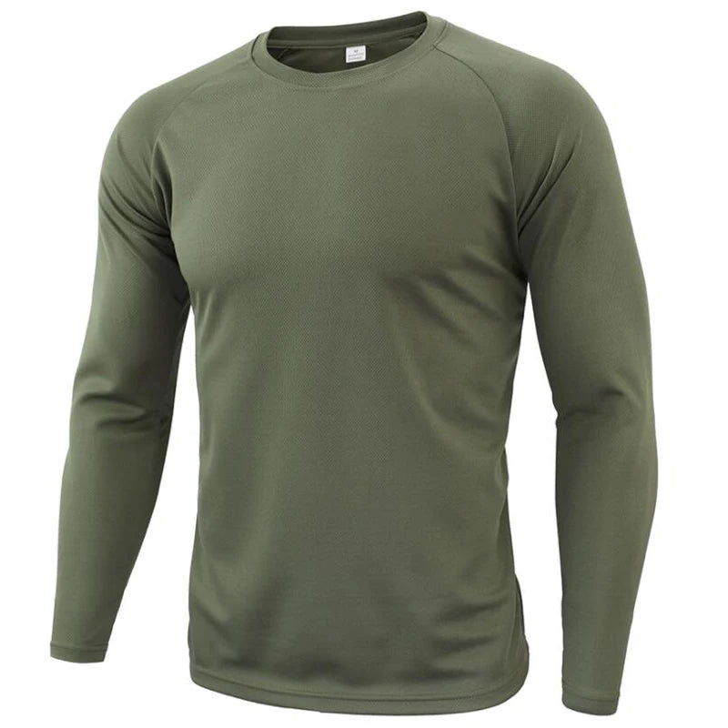 New Long Sleeve T shirts Men Outdoor Tactical Training Camouflage T-shirt Quick Dry Camo Tshirt Hunting Hiking Camping Tee Shirt