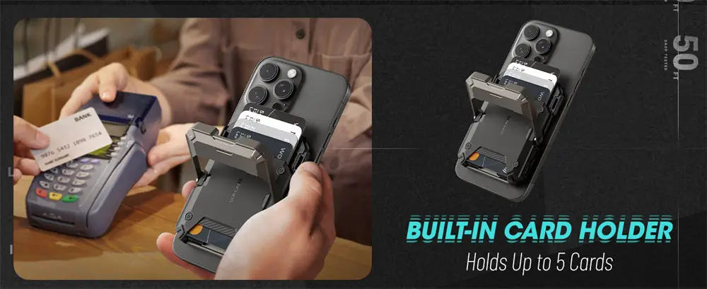 Magnetic Tripod Phone Stand Credit Card Holder for iPhone 16/15/14/13/12 SUPCASE Adjustable Phone Stand Compatible with MagSafe