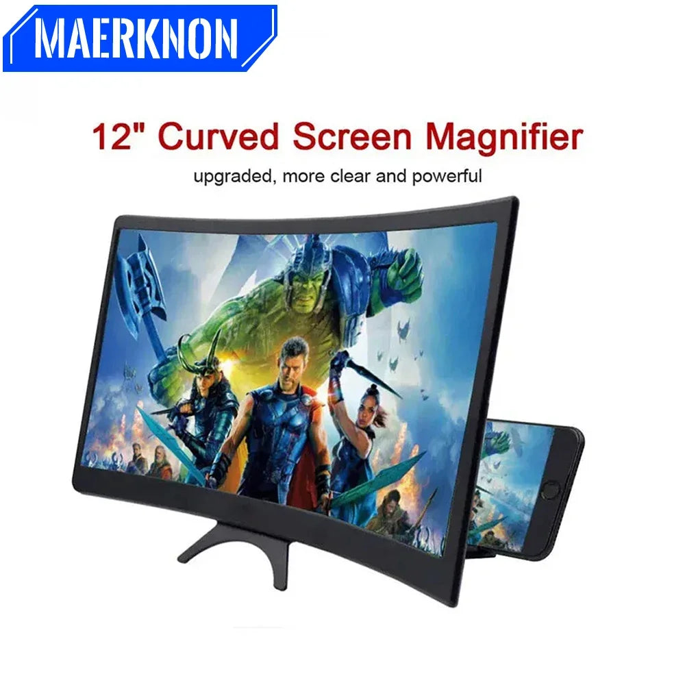 12-inch Curved3D HD Phone Screen Magnifier Movie Video Amplifier Holder Mobile Phone Mobile Phone Universal TV Drama Artifact