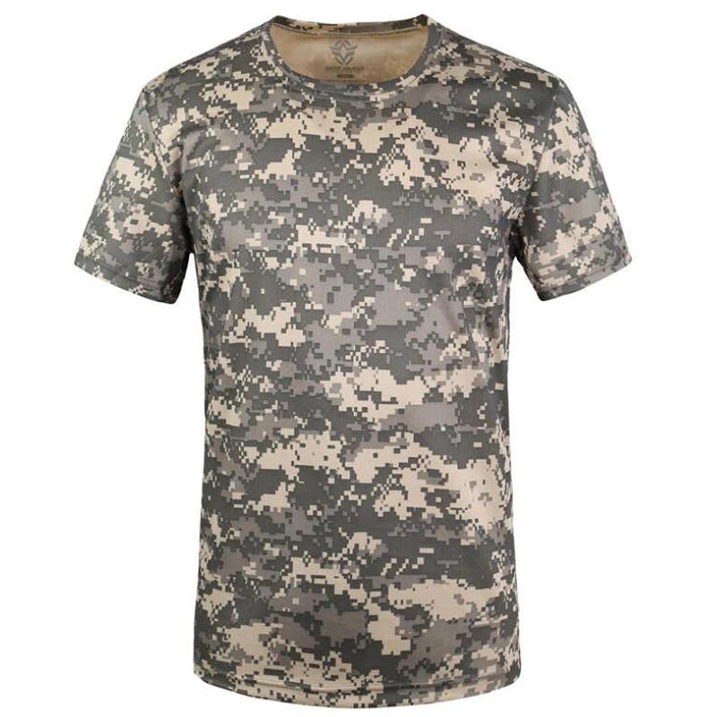 New Long Sleeve T shirts Men Outdoor Tactical Training Camouflage T-shirt Quick Dry Camo Tshirt Hunting Hiking Camping Tee Shirt