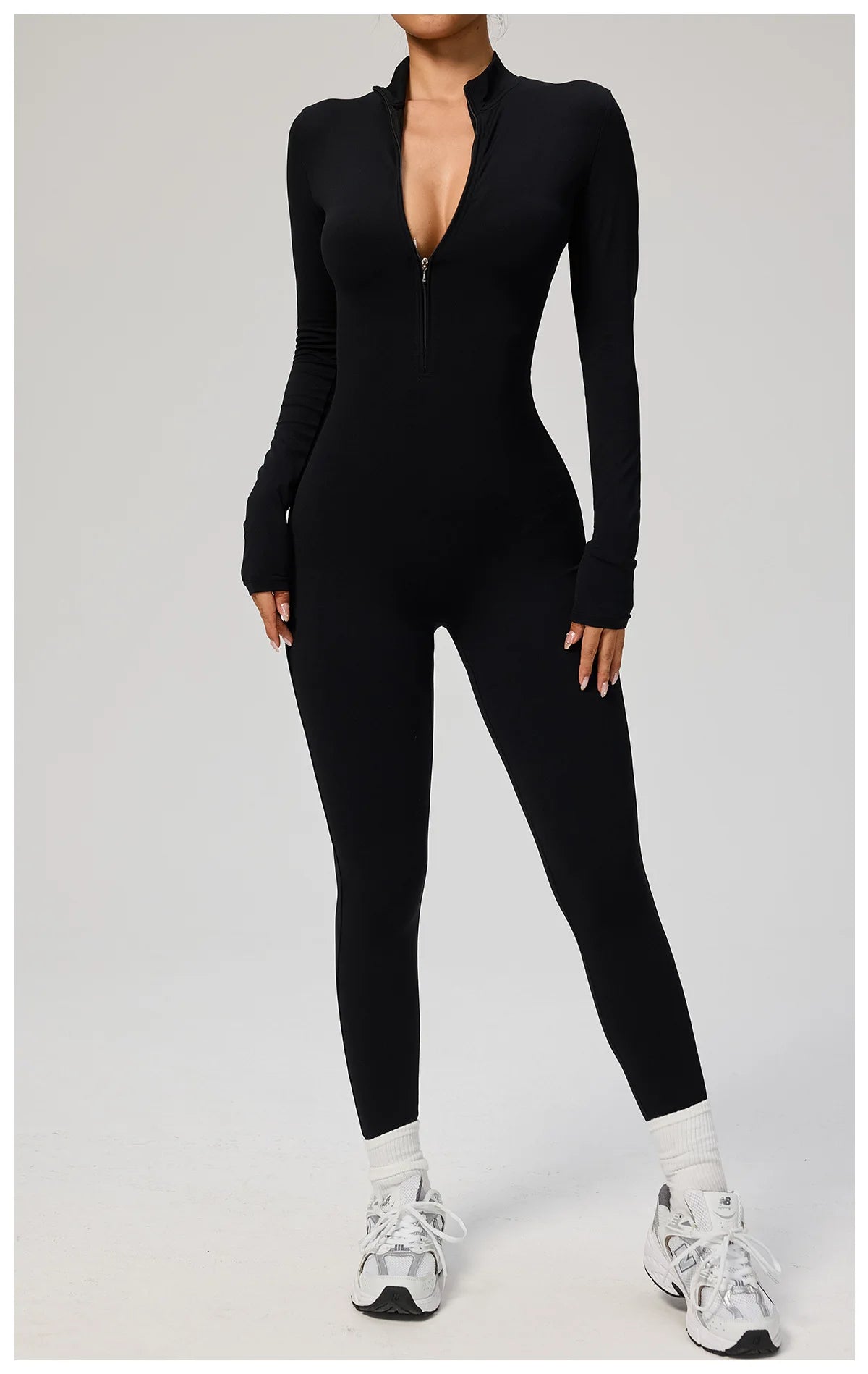SOISOU Zipper Jumpsuit Women Quick Dry Clothing Sportswear Woman Gym Yoga Sport Sets Spandex Nylon Workout Sets Women Tracksuit