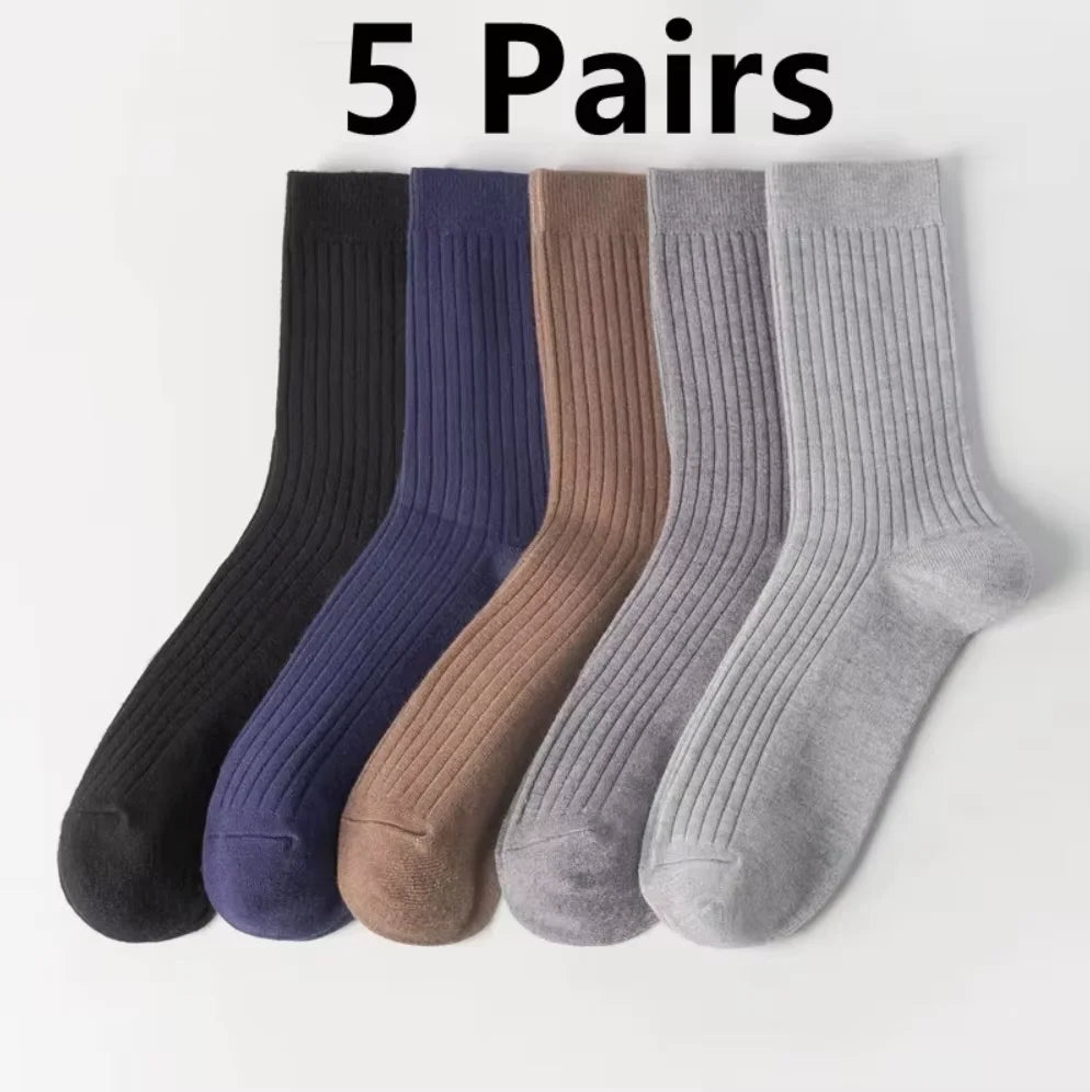 10/5/4/3 pairs of men's formal color blocking socks, comfortable and breathable soft business socks, men's socks and stockings-