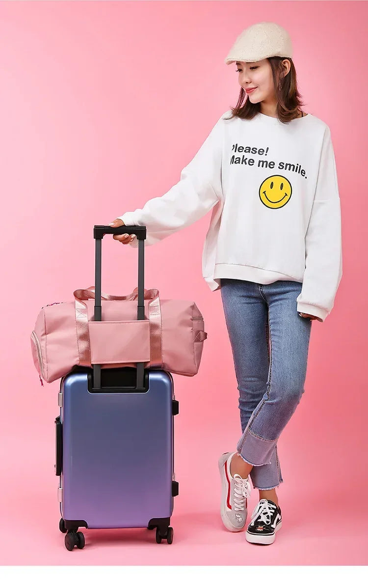 Training Yoga Sporttaschen Fitness Gym Taschen Nass Trocken Separate Gepäcktasche mit separatem Schuhfach Reisetasche Handtasche