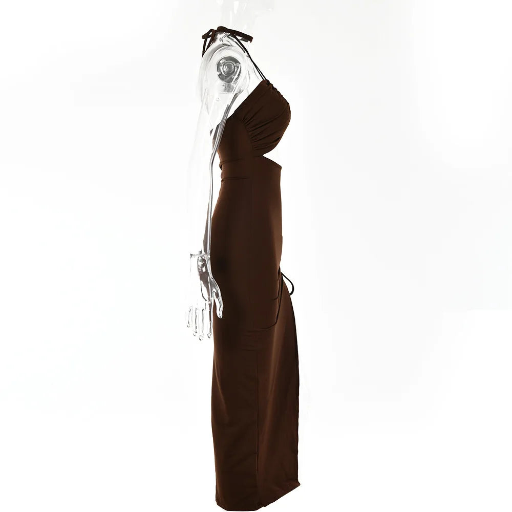 Sleeveless Sexy Female Midi Backless Dresses Slim Night Club Party Women's Dress Bodycon Vestidos Elegantes