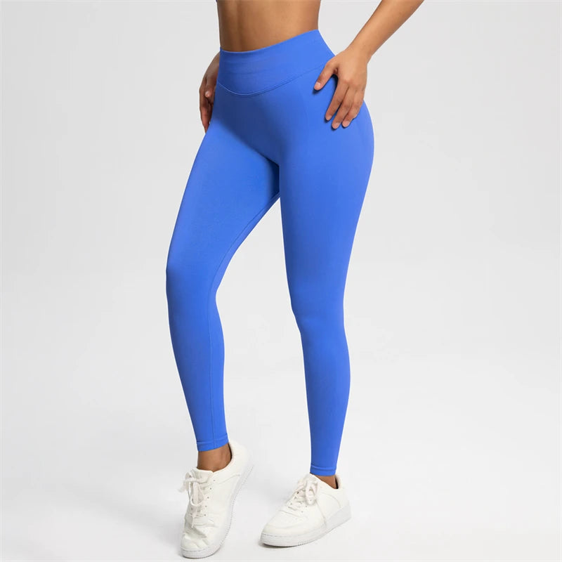 Bum Shaping Leggings Women Seamless Sports Yoga Pants Low Ribbed Band Gym clothes Fitness Workout Scrunch Butt Tight