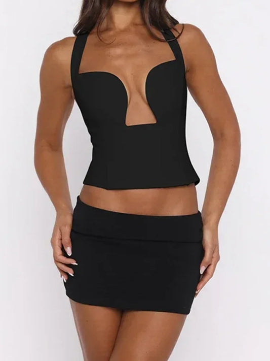 Elegant Backless Lace Up Halter Tops Women Sexy Sleeveless Off Shoulder Low-cut Slim Cropped Top 2026 Lady High Street Chic Wear
