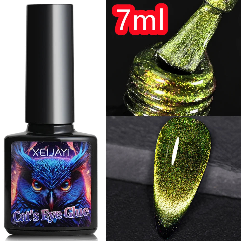 10ml/jar Moonlight White Magnetic Laser Gel Nail Polish Reflective Glitter Cat Eye Gel Semi-permanent UV Magnetic Venalisa GY