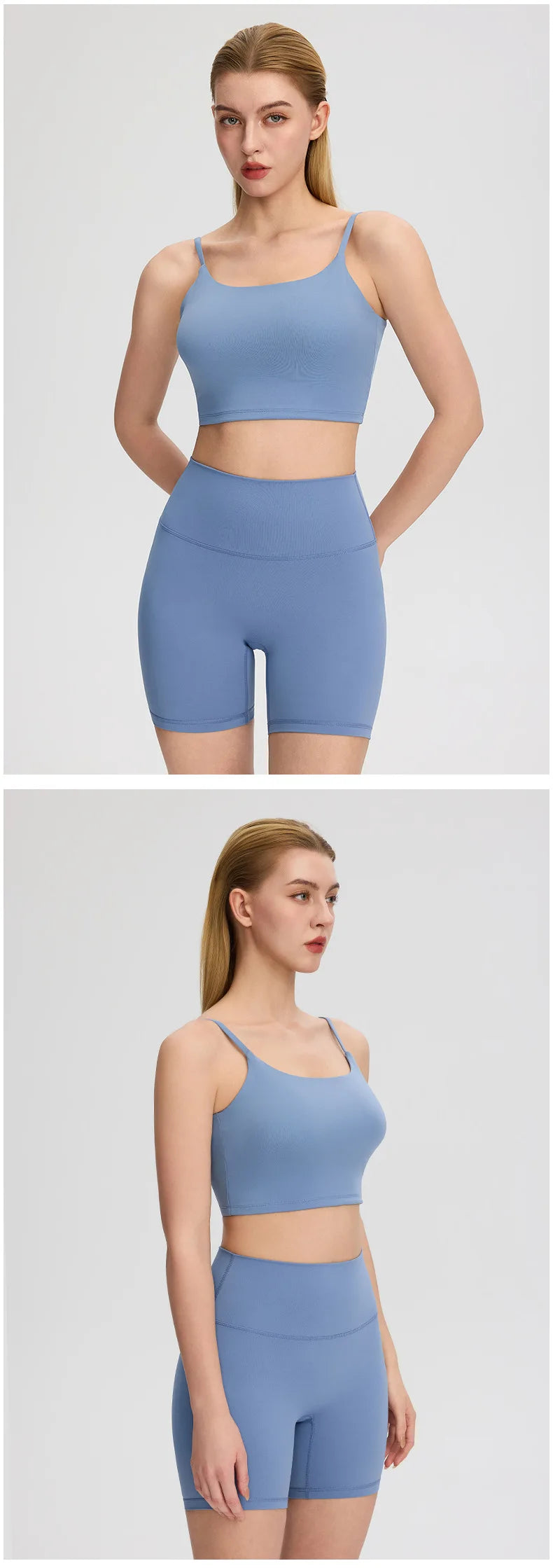 Yoga clothes, running suit, women's chest cushion vest, hip lifting high waist yoga shorts, quick drying breathable fitness suit