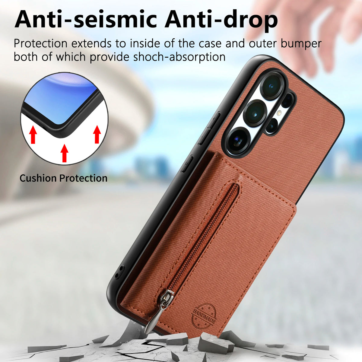 Zipper Cards Wallet Leather Phone Case For Samsung Galaxy S26 S24 S23 S22 Ultra Plus S23 S26 S25FE Purse Card Holder Stand Cover