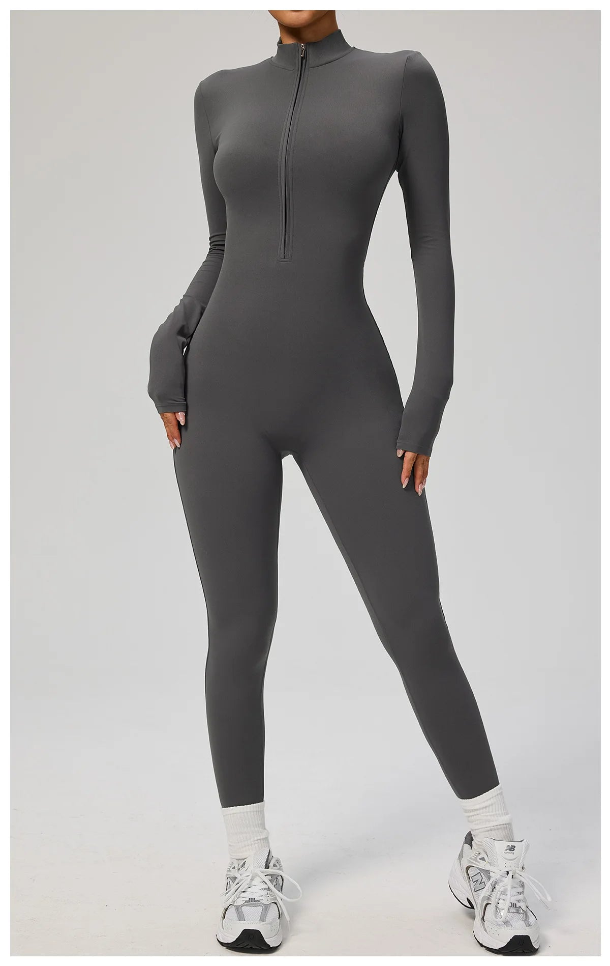 SOISOU Zipper Jumpsuit Women Quick Dry Clothing Sportswear Woman Gym Yoga Sport Sets Spandex Nylon Workout Sets Women Tracksuit