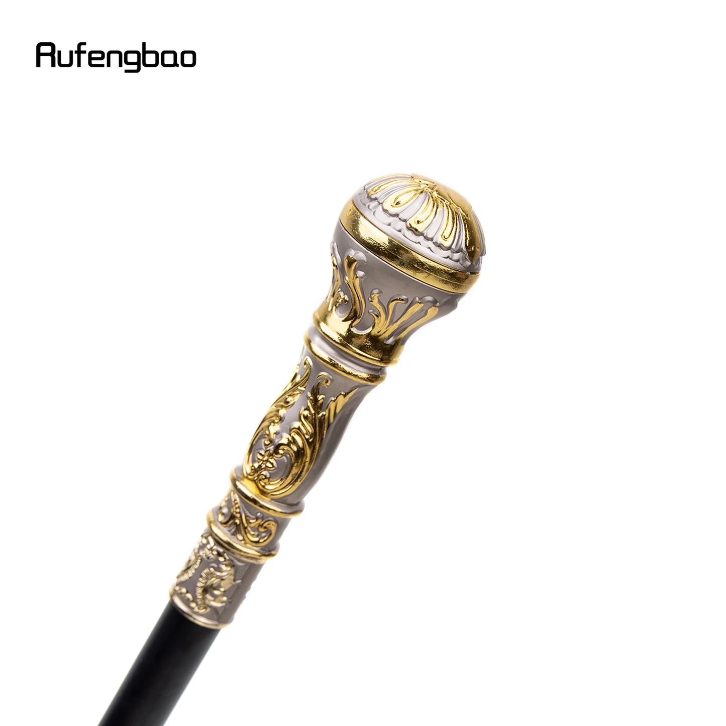 Golden Grey Luxury Round Handle Fashion Walking Stick for Party Decorative Walking Cane Elegant Crosier Knob Walking Stick 93cm