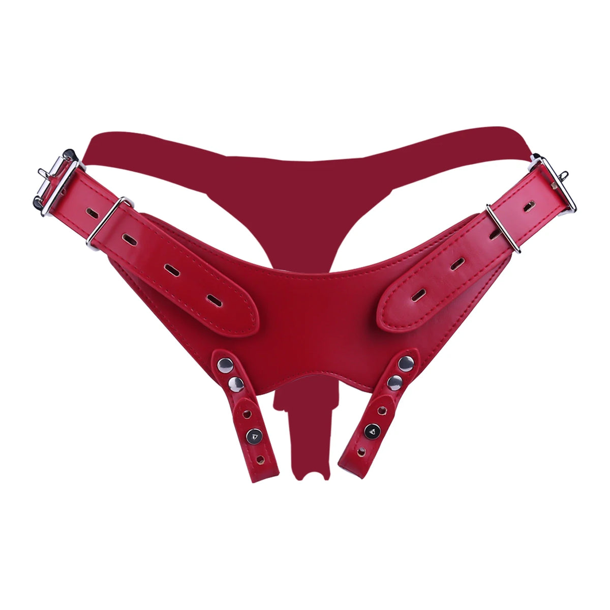 PU Leather Chastity Belt For Metal Penis Lock Cage Auxiliary Harness Belt Underwear Chastity Accessories B*SM Men S*x Toys