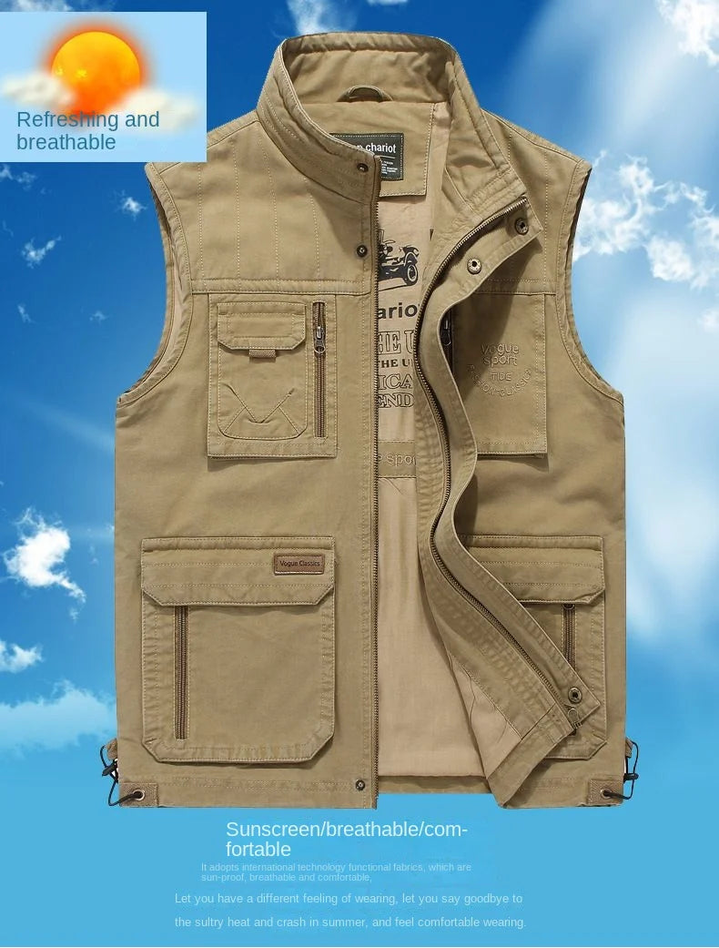 Taktische Jacken Weste Herren Jacken Jersey Westen Denim Ärmellose Jacke Sommer Arbeitskleidung Mesh Mann Übergröße Oberbekleidung Bestickt