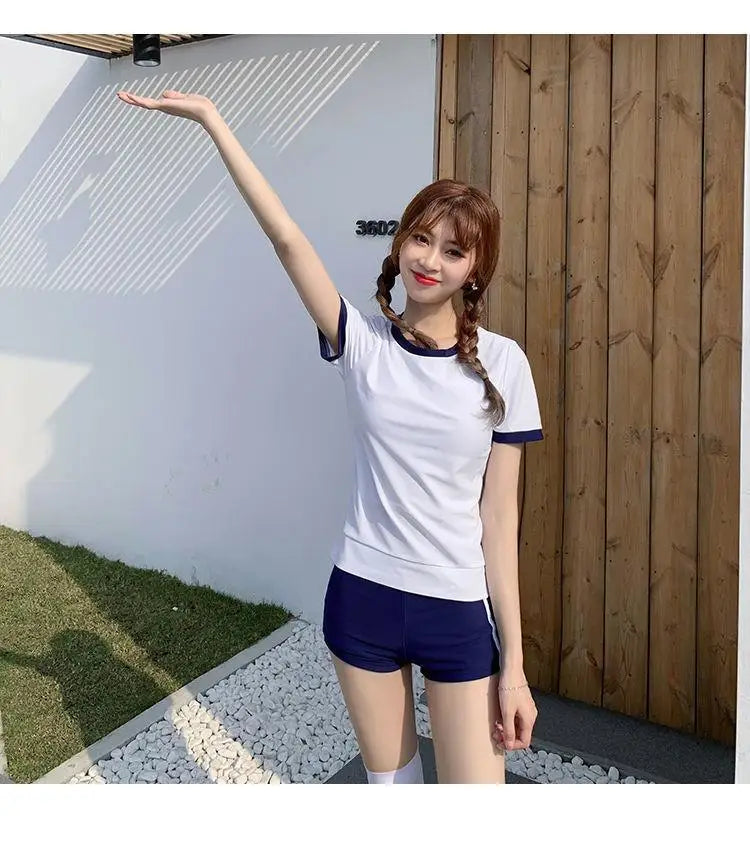 2026 New Student Gymnastics Clothing Sportswear Casual Home Sports Suit Shorts Women's Fitness Suit Morning Running Clothing Hot