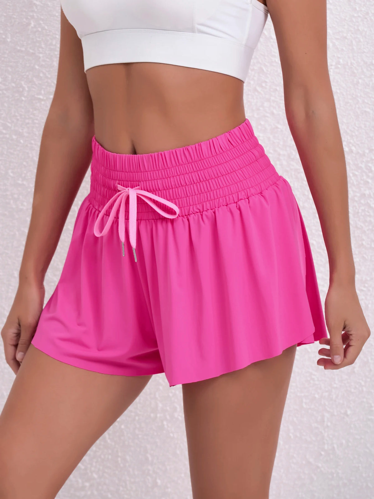 Running, tennis, pocket sports shorts, high-waisted women's shorts, anti-upward exposure pants
