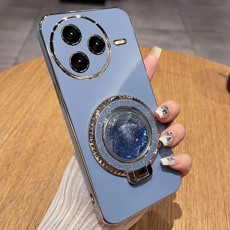For POCO F7 Ultra Fashionable Galvanized Phone Case for Xiaomi POCO M7 F7 X7 M6 X6 F6 Pro 4G 5G C75 C65 Quicksand Bracket Shell