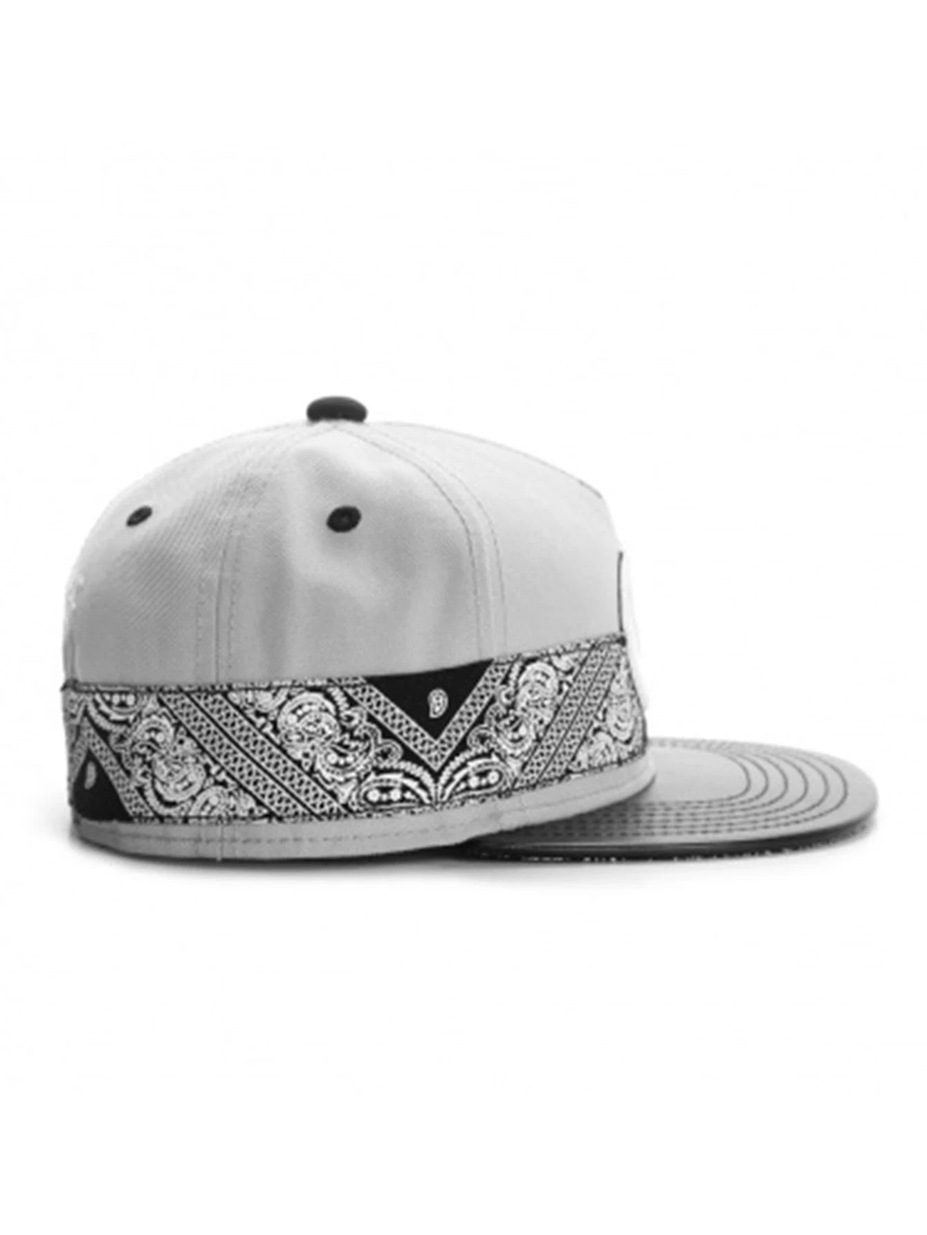 Unisex Big C Paiz Allover Snapback Hat Paisley Bandanna Print Adults Outdoor Travel Hip Hop Headwear Sports Sun Baseball Cap