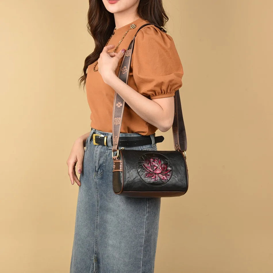 Casual Women Handbag Soft Leather Shoulder Crossbody Bags for Women New Fashion Print Ladies Messenger Tote Bag Sac A Main