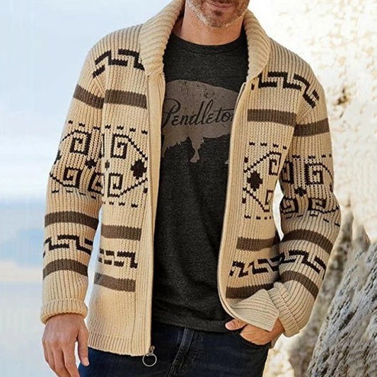 Winter Men's Cardigan Sweaters Fashion Male Knitted Sweater Thermal Warm Coats Casual Man Cashmer Lapel Knitted Jackets Clothing