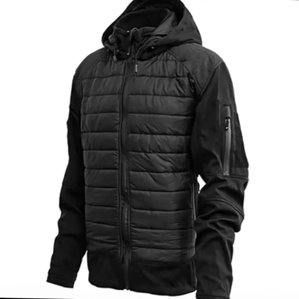 Taktische Jacke ISG 2.0 Softshell-Jacke, doppelseitiger Plüschmantel, abnehmbarer Hut, Outdoor-Camping-Jagd-Bergsteigerjacke