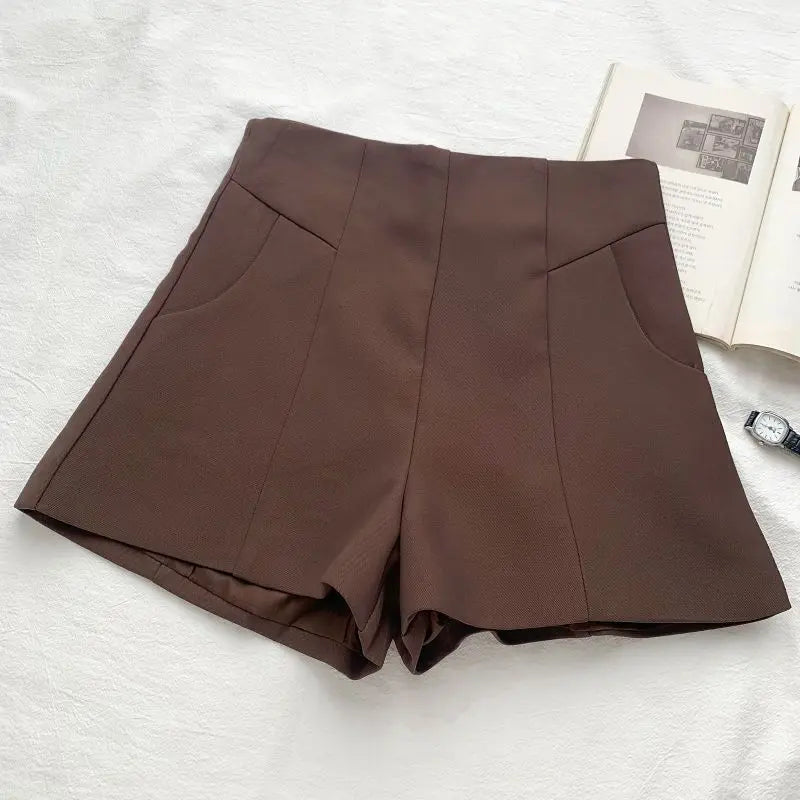 Summer Fashion High Quality Suit Shorts Women Elegant Slim Fit Black Shorts Female Basic All Match Streetwear Bottoms 2025 New