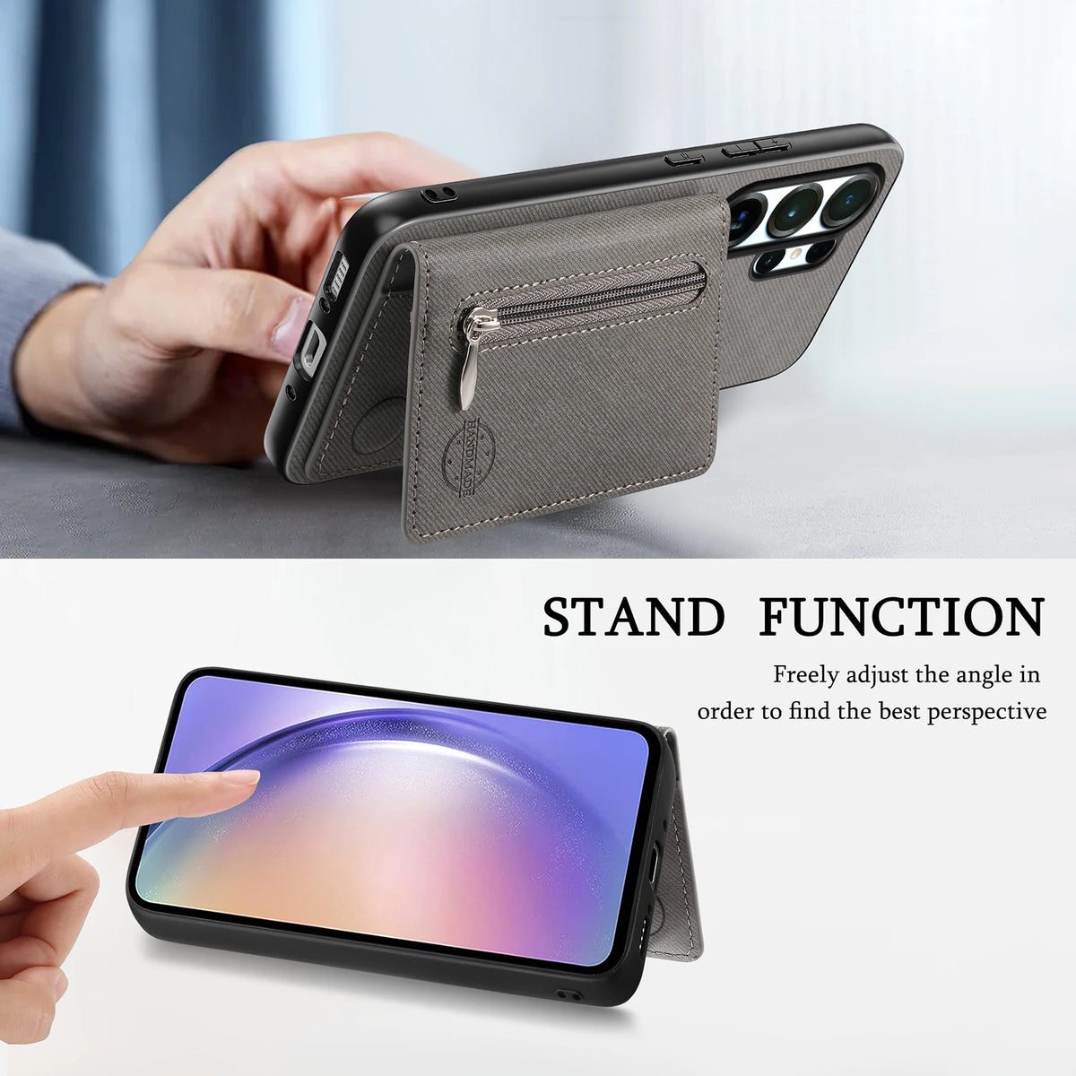 Zipper Cards Wallet Leather Phone Case For Samsung Galaxy S26 S24 S23 S22 Ultra Plus S23 S26 S25FE Purse Card Holder Stand Cover