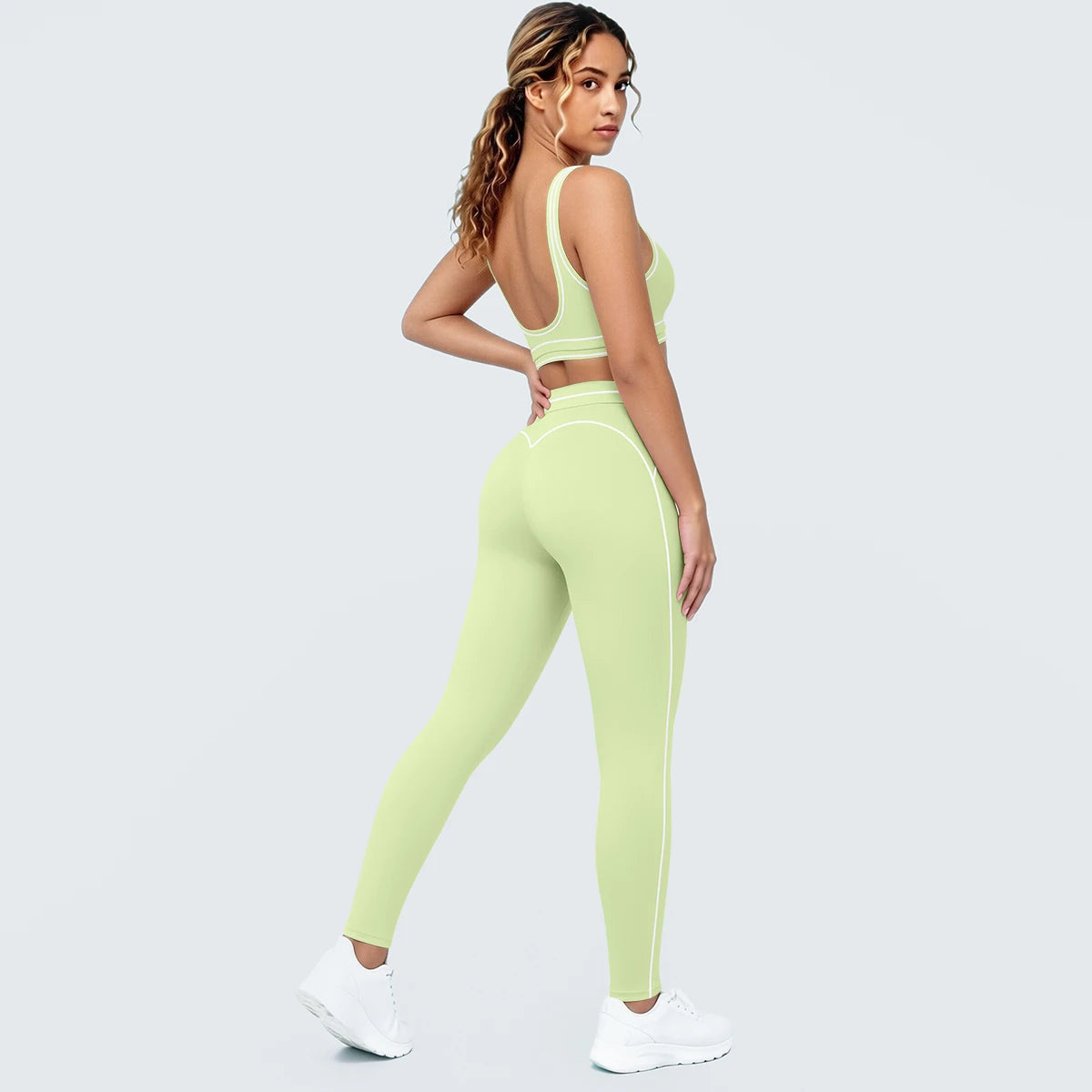 Women Fitness Yoga Sports Set Sexy Beautiful Back Yoga Bra Workout Top Summer Running Sports Bra High Waisted Push Up Yoga Pants