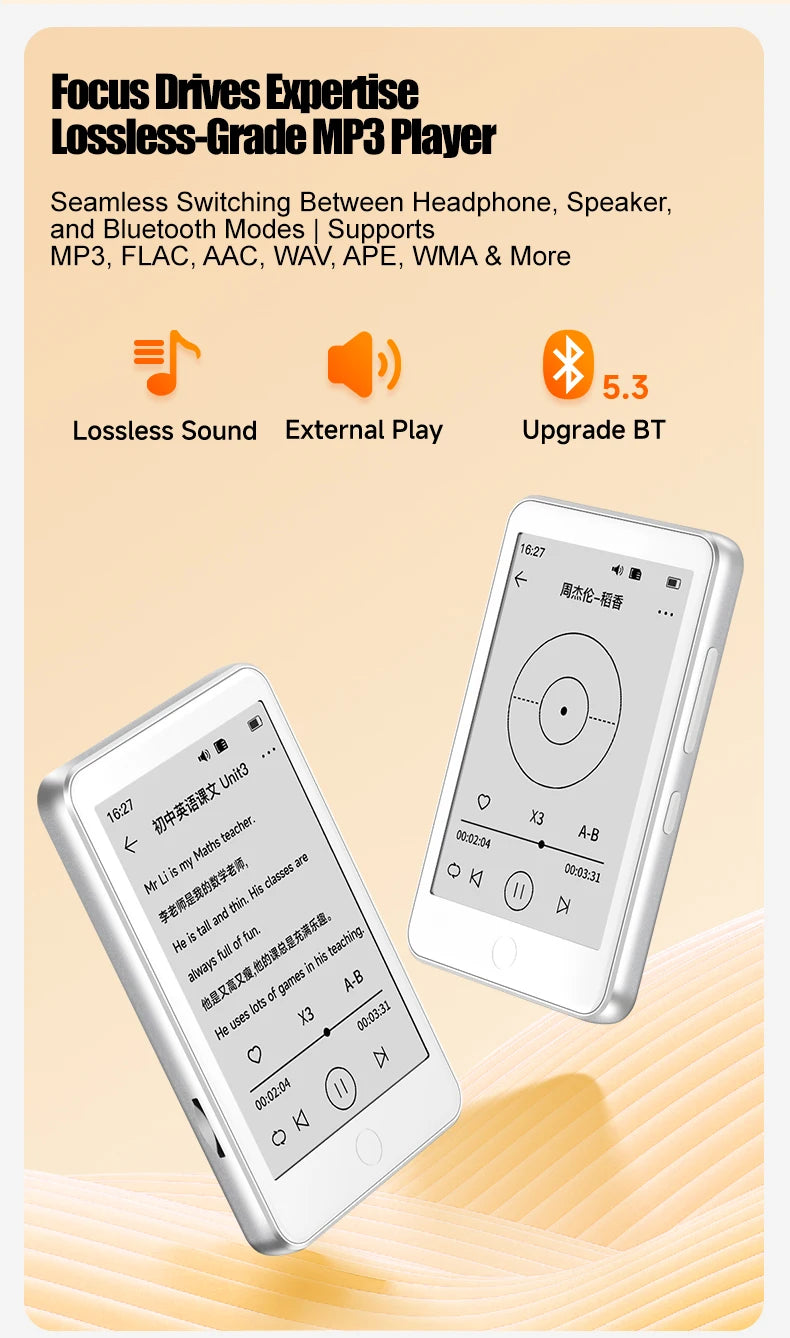 Famue 3.52 Inch Mini E-Ink E-Reader 32GB - Portable E-Book Reader with MP3 Player, Bluetiith 5.3 Classroom Recording & FM Radio
