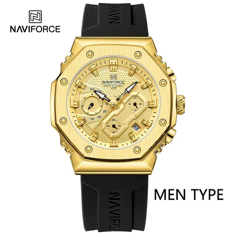 NAVIFORCE Original Men Watch Quartz Top Brand Luxury Digital Male Clock Military Business Sport Women Lady Lover Wristwatch 8035