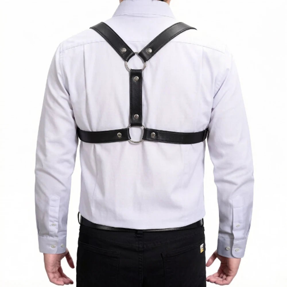 Mens Belt PU Leather Harness Adjustable Chest Body Belt Punk Gothic Sexy Alternative Fashion Male for Party Daily Wear Hot Sale