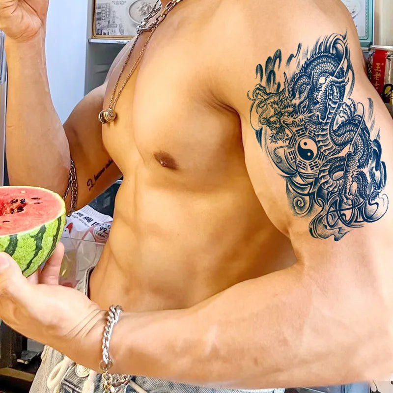 Juice Net Red Tattoo Sticker Lasts 7-15 Days Herbal Plant Semi Permanent Temporary Tattoos Sticker Size:180 * 110mm