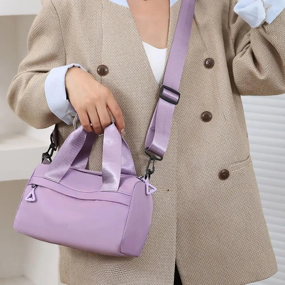 Multi-Purpose 2 in 1 Shoulder Bag Gift Oxford Cloth Solid Color Multi-Zipper Cloth Bag Portable Crossbody