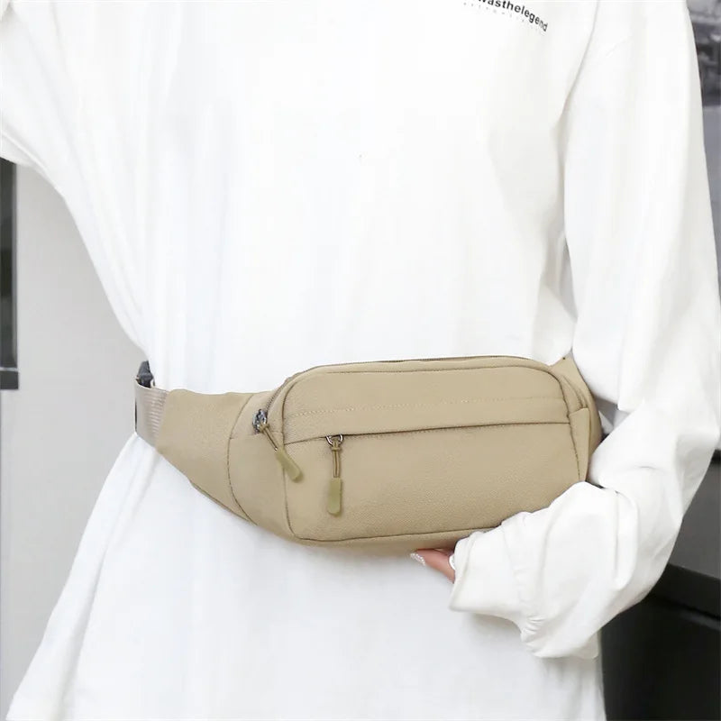 Men Waist Bag Pack Purse Casual Large Phone Belt Bag Pouch Women's Canvas Travel Phone Bag Fanny Banana Bag Hip 3 Pockets