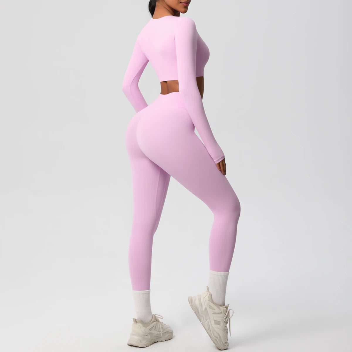 Yoga Set Women's Sportswear Yoga Clothes Fitness Long Sleeve With Padded Tracksuits Sports Suit Gym Top High Waist Leggings Sets