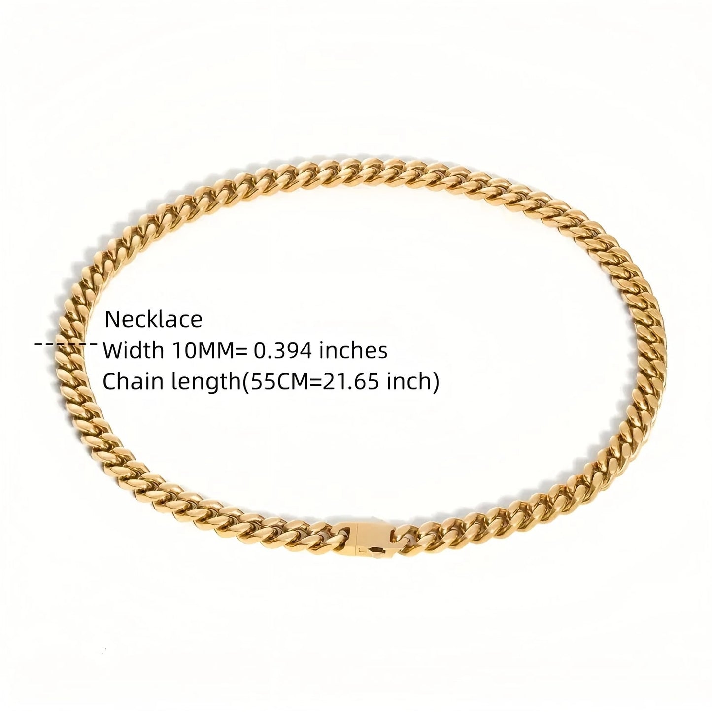 Stainless steel, 12mm gold-plated, necklace and hip-hop bracelet kit from the Cuban chain in Miami, gifts for men and women