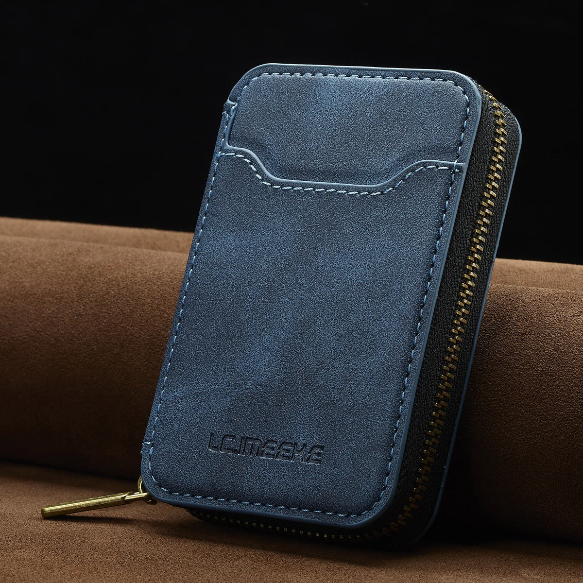 Magnetic Attraction Zipper Leather Card Slot Wallet for iPhone 17 Samsung Galaxy Google Xiaomi Phone MagSafe Magnetic Phone Bag