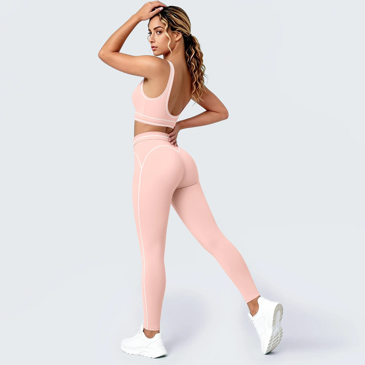 Women Fitness Yoga Sports Set Sexy Beautiful Back Yoga Bra Workout Top Summer Running Sports Bra High Waisted Push Up Yoga Pants