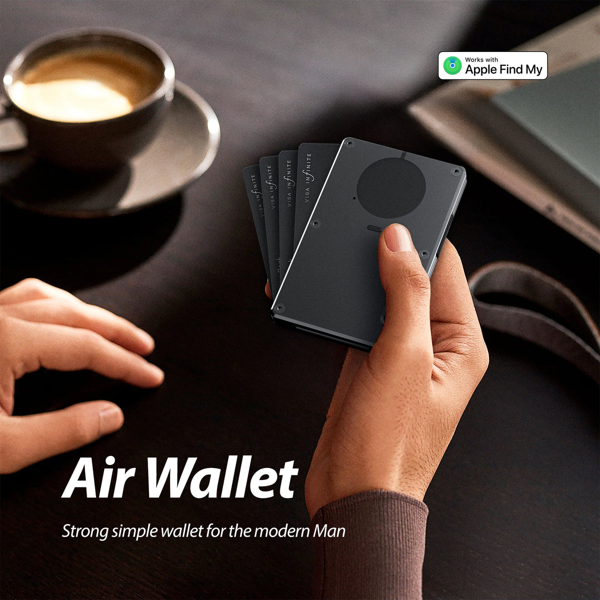 Wallet With Built In Airtag Chip, Rfid Blocking Credit Card Holder, Slim Wallet For Men, Compatible With Apple Find My ios Only