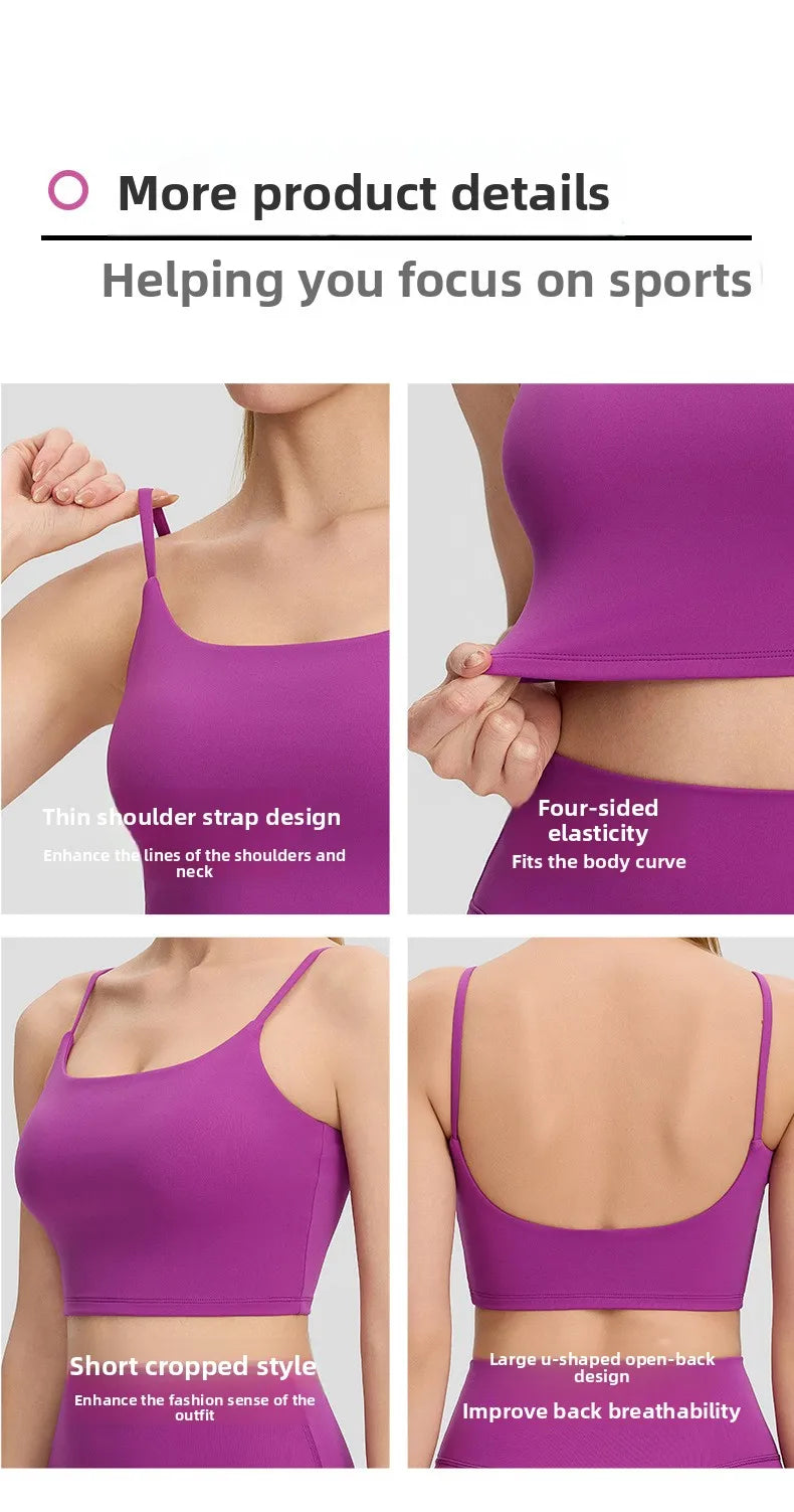 Yoga clothes, running suit, women's chest cushion vest, hip lifting high waist yoga shorts, quick drying breathable fitness suit
