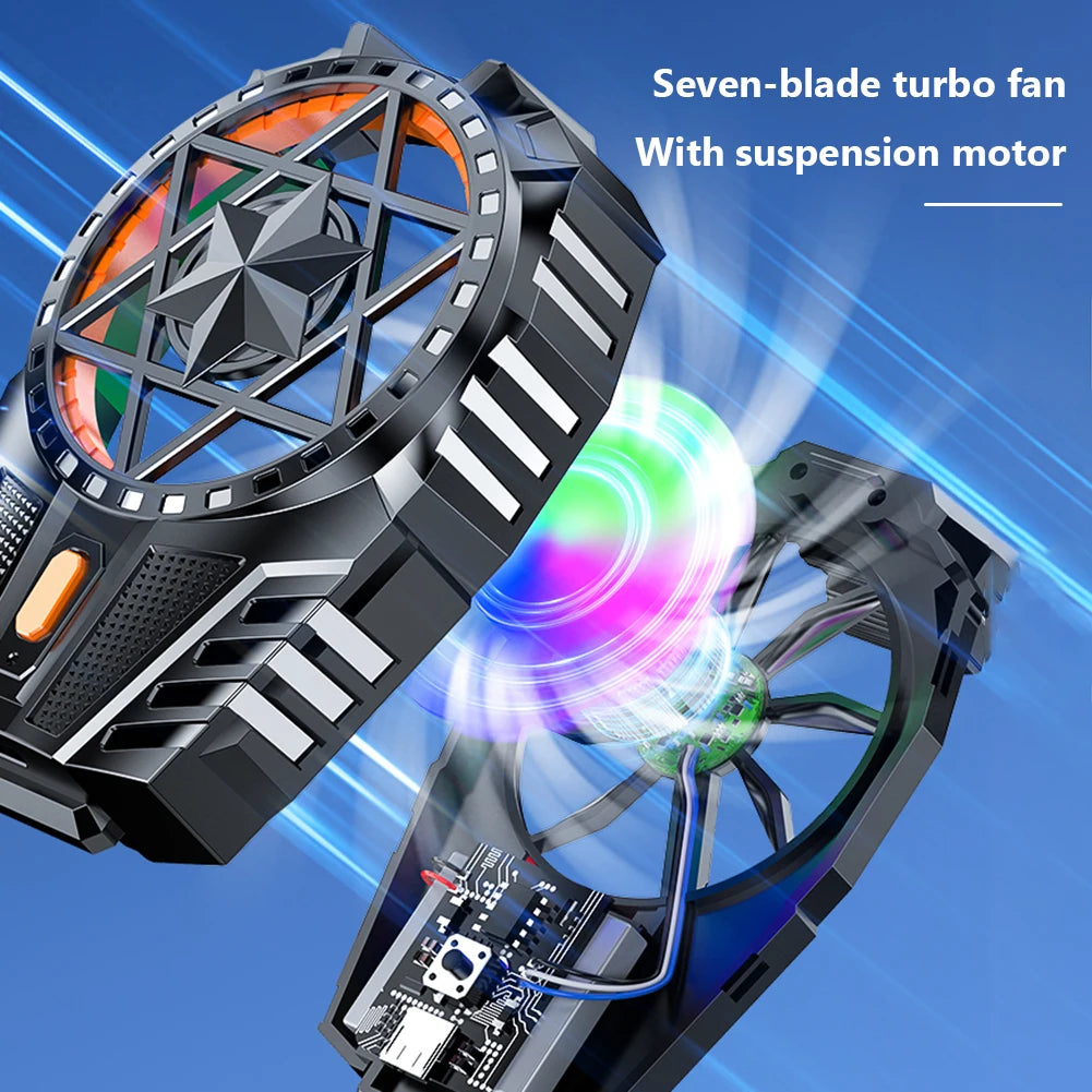 Mobile Phone Radiator Rechargeable Mobile Phone Game Cooler 3 Speed Adjustable Back-Clip Fan Radiator for Phone Tablet Phablet