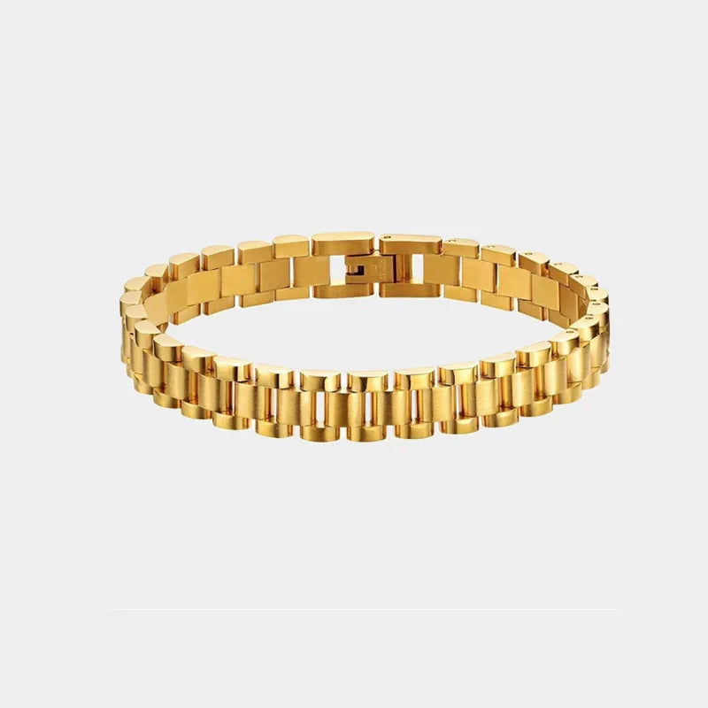 E.B.belle  New Stainless Steel Gold Plated Detachable Wristbands Bracelets Bangles For Women Men Gold Wrap Bracelets