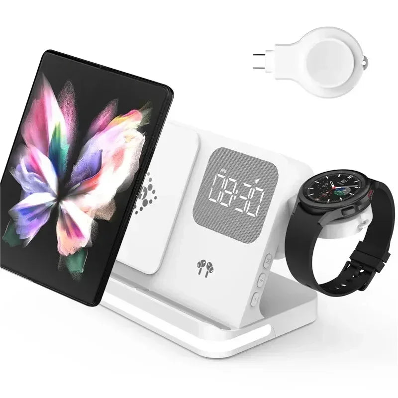 6 In 1 Wireless Charger Stand For iPhone Samsung S23 S22 Ultra Note Fold Galaxy Watch 5 4 Active Buds Fast Charging Dock Station