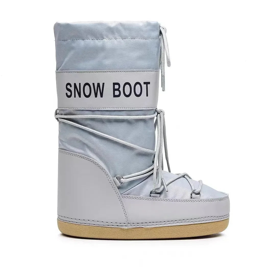 Fashionable round Toe Mid-Calf Snow Boots Women's Thickened Moon Shoe Winter Skiing Space Boots Popular round Toe Rubber Sole