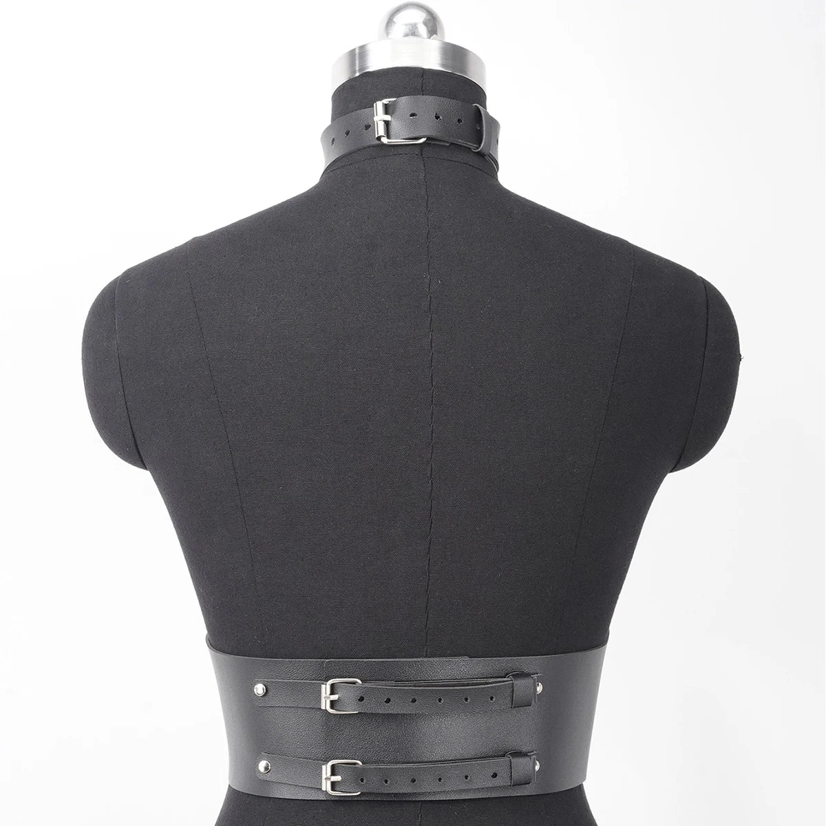 Women’s Black Leather Harness Bra - Adjustable Straps, Metal Ring Detail, Gothic and Punk Fashion, Rave Outfit, Plus Sizes