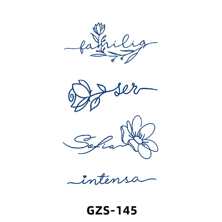 New Herbal Juice Tattoo Cute Flower Small Fresh Flower Semi Permanent Ins Temporary Tattoos Sticker size: 70*120mm