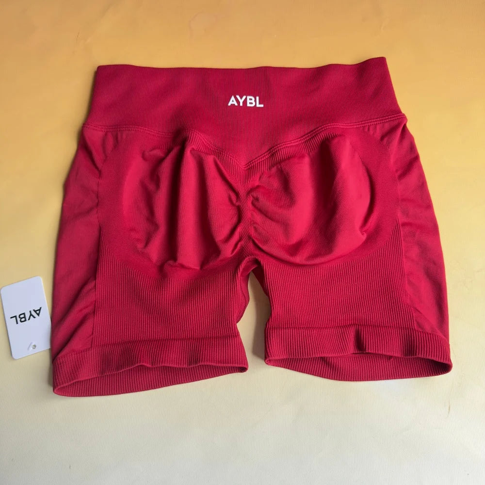 Brand Women's Sports & Yoga Set: Seamless Compression Shorts and Yoga Bra—Moisture-Wicking, Non-Slip, and Secure.