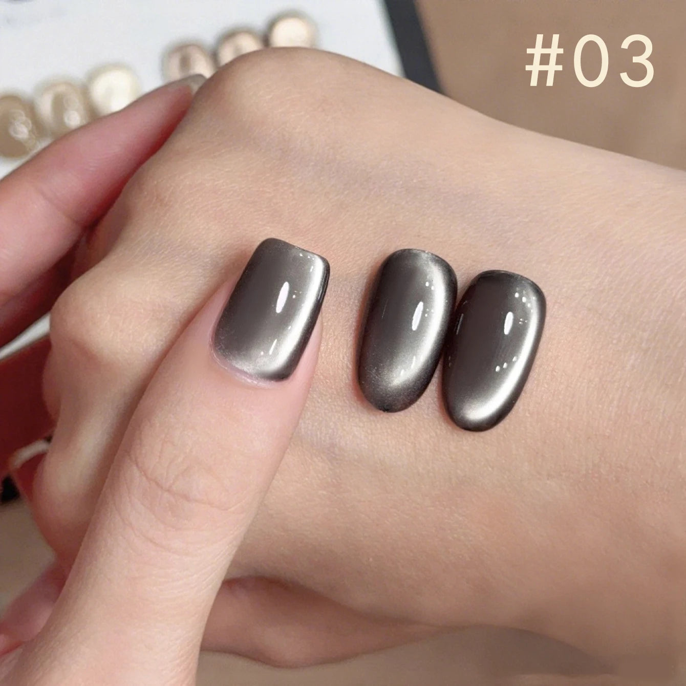 12ML 1-21pcs Autumn Nails Toe Selling Whitening Glass Bead Cat Eye Gel Nail Polish Black Nails Nail Art Grey Cat Eye Nail Glue